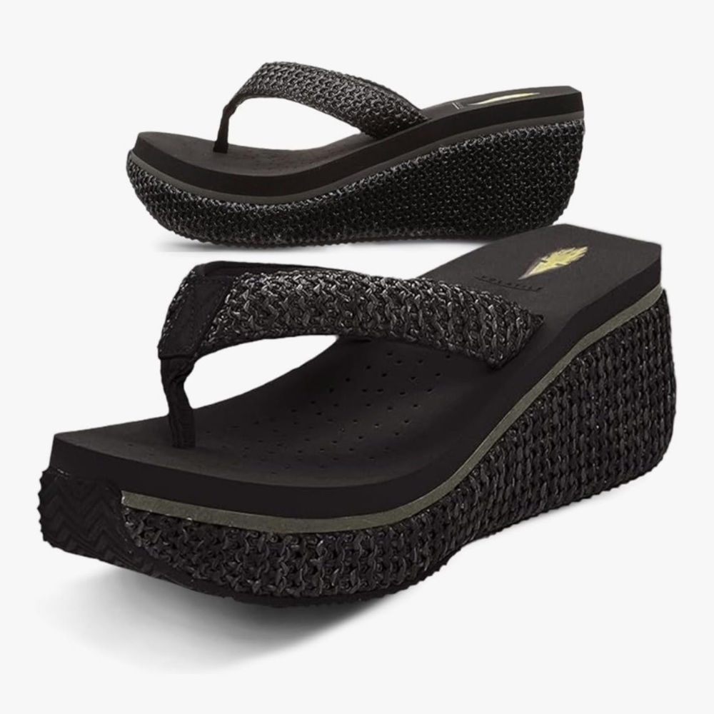 Volatile Black Platform Sandals